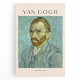 Black and white print of Vincent van Gogh's artwork on stretched canvas, ideal for kitchen art.