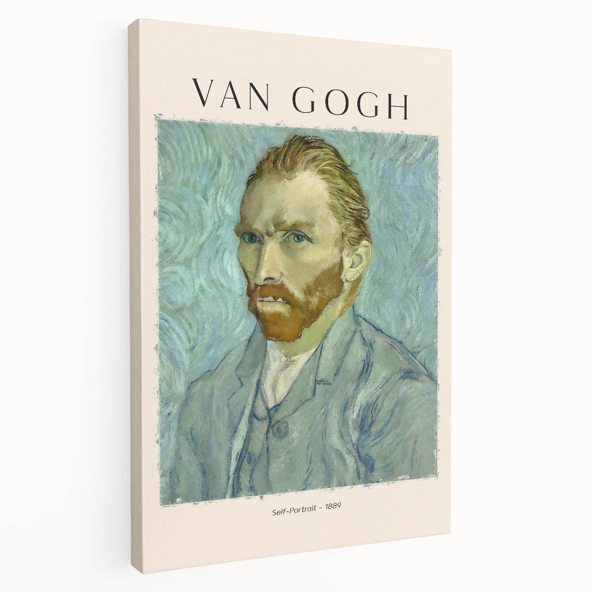 Side view of a stretched canvas featuring a Vincent van Gogh-inspired impressionist painting, suitable for kitchen wall art.