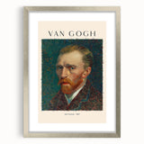 Textured abstract art print of swirling blue and yellow tones on a framed silver canvas, suitable for bedroom decor.