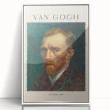 Framed acrylic print of a Van Gogh-inspired scene with vivid blue and yellow tones.