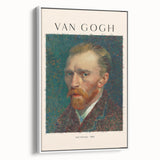 Vintage poster art of Vincent van Gogh's work on extra large framed canvas, featuring colorful art on black background.