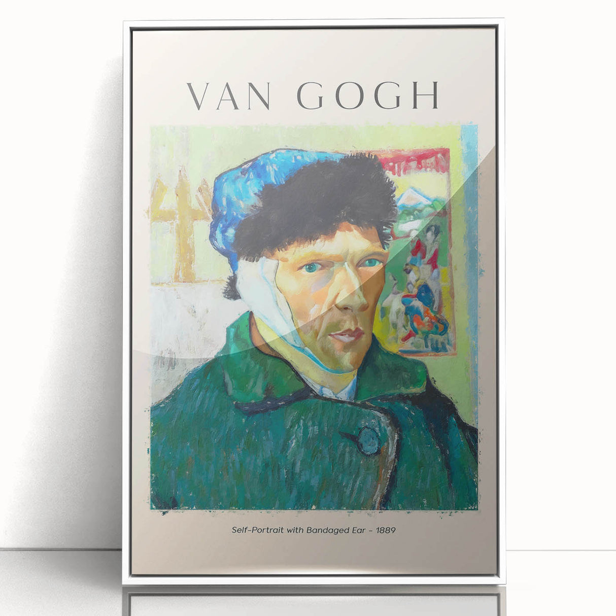 Acrylic print of a Vincent van Gogh painting in art deco style, with vibrant color palette, ideal for modern art wall decor.