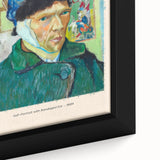 Extra large framed canvas featuring a textured, colorful art interpretation of Van Gogh's style, ideal for living room decor.