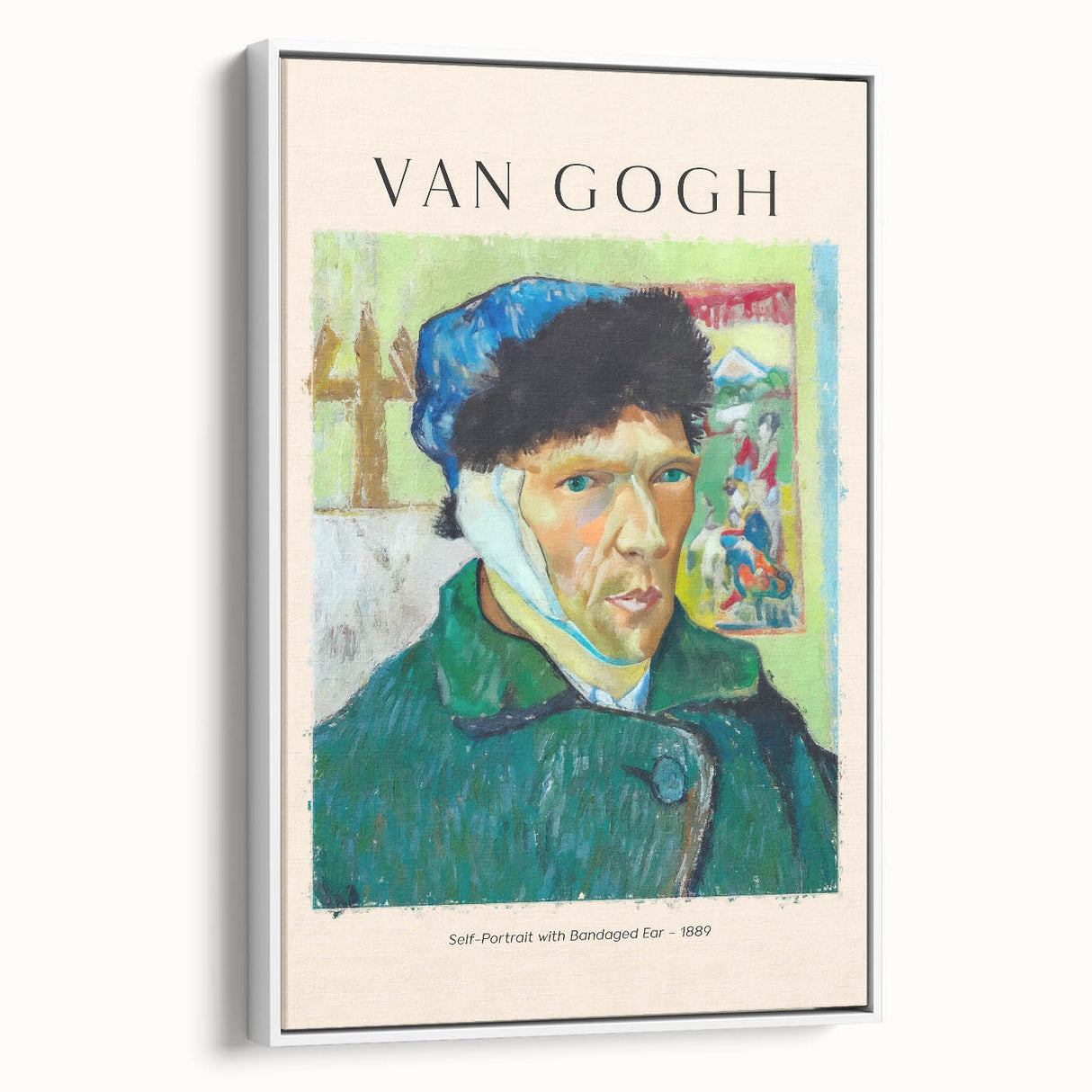 Vintage poster art of Van Gogh's painting on extra large framed canvas.