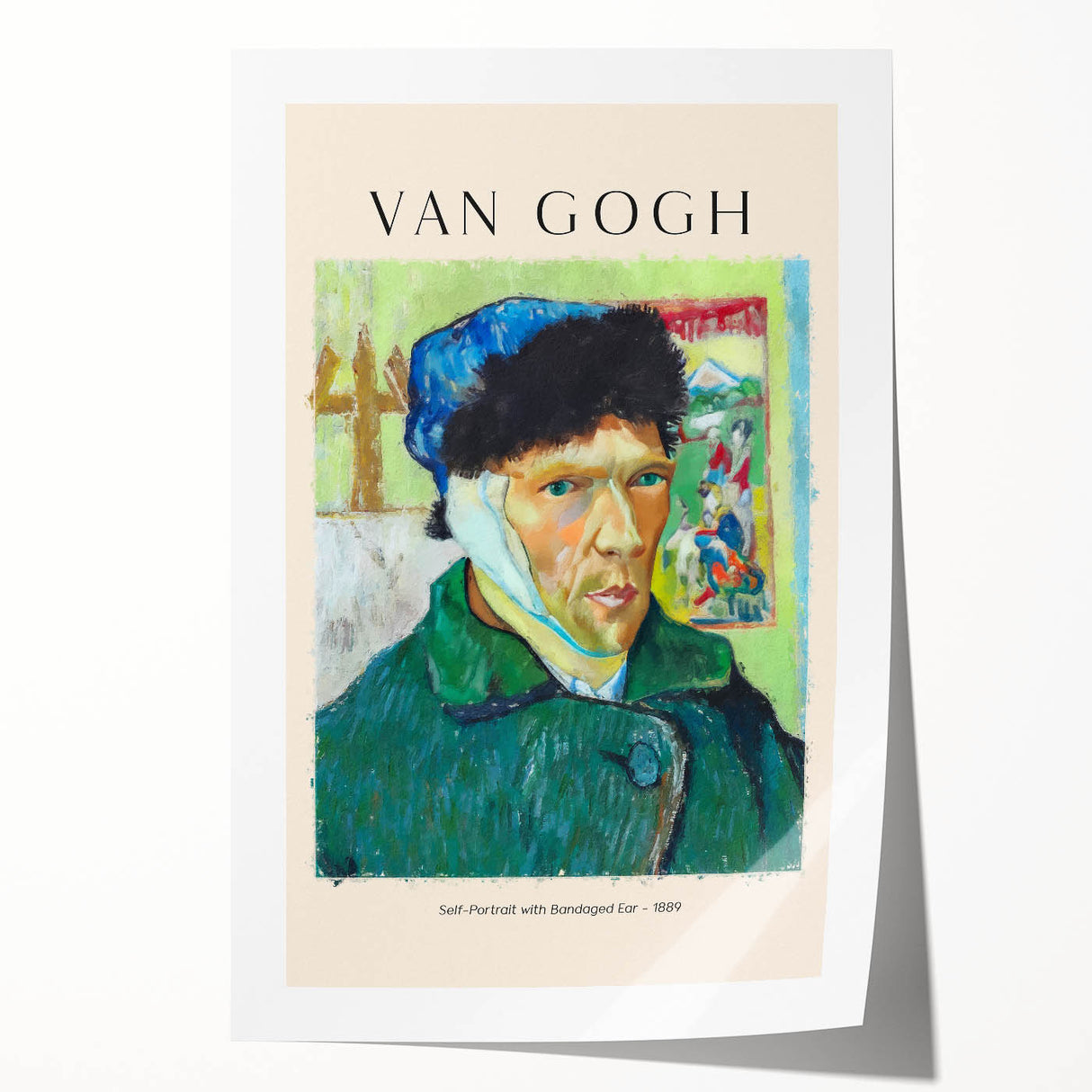 Extra large rolled print of Vincent van Gogh's floral artwork in vibrant colors, ideal for art wall dining room.