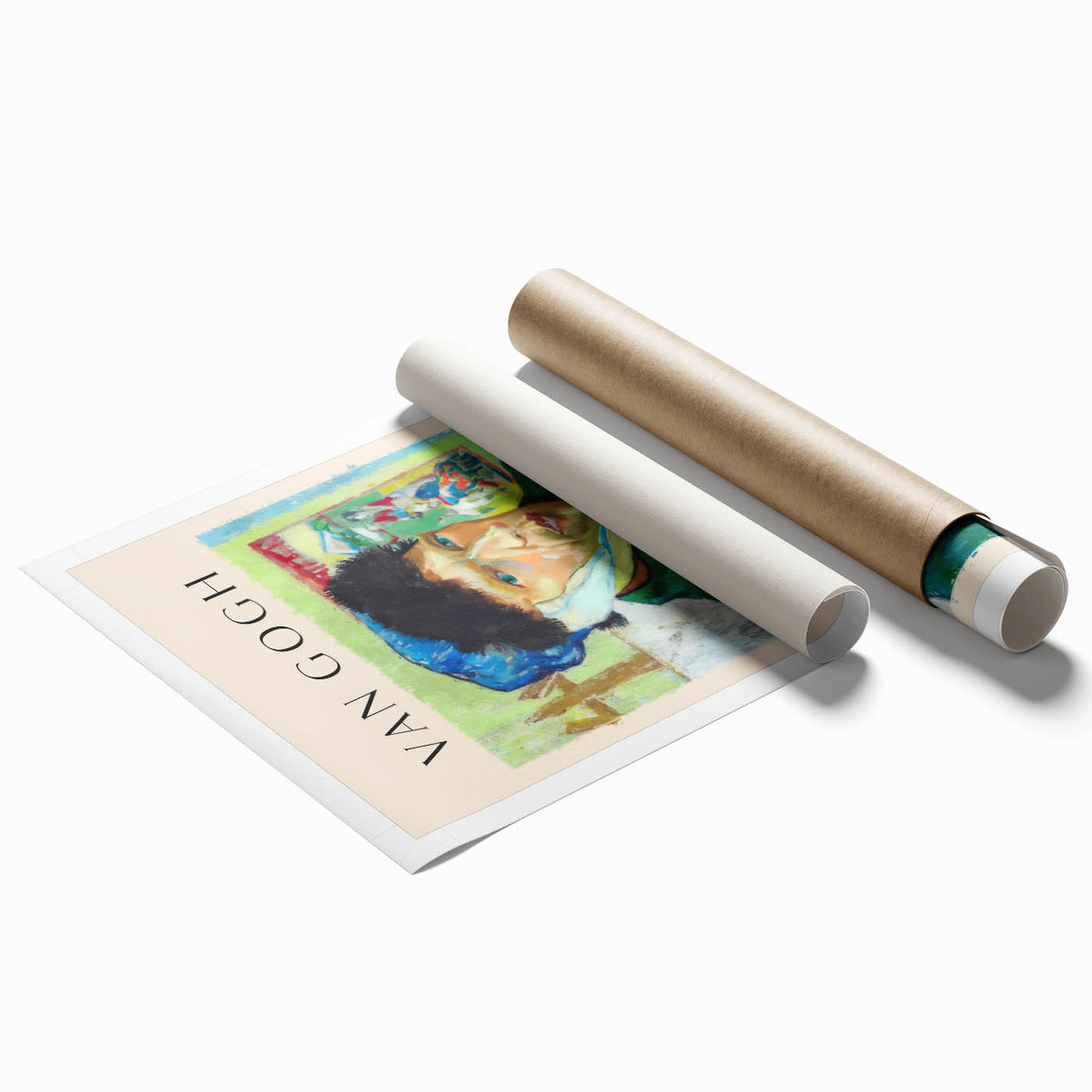 Extra large rolled print of Vincent Van Gogh's floral art in vibrant colors, ideal for classy bathroom wall art.