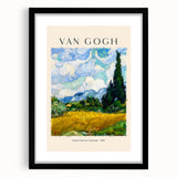 Extra large, colorful abstract art print of a textured scene, framed in black, ideal for living room decor.