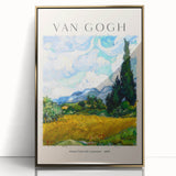 Mid-century modernist art featuring a Vincent van Gogh design in vibrant colors on a framed acrylic print.