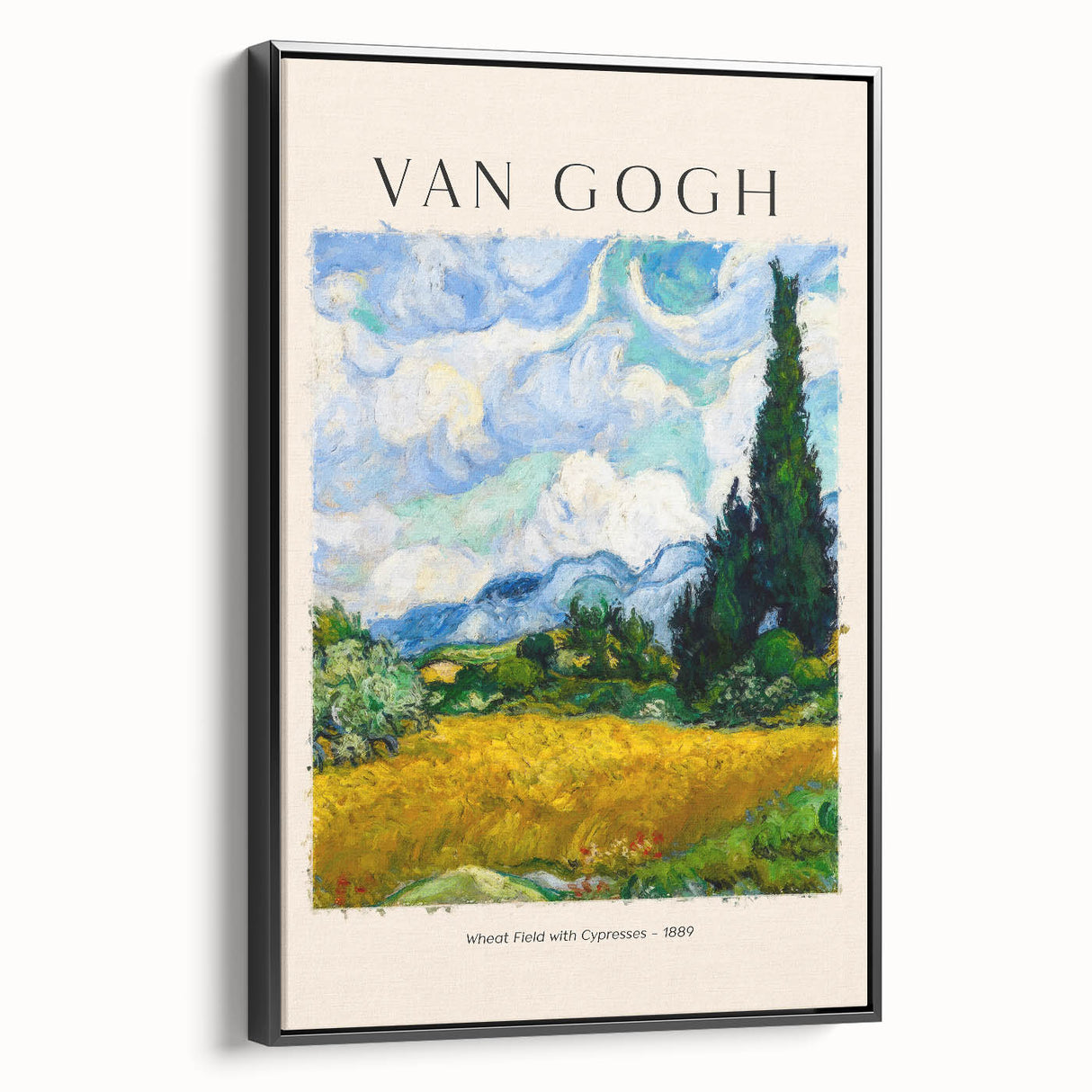 Black and white landscape painting on framed canvas depicting a vintage-style pastoral scene, ideal for bedroom wall art.