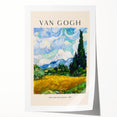 Extra large rolled print of a floral painting with vibrant blue and yellow tones.