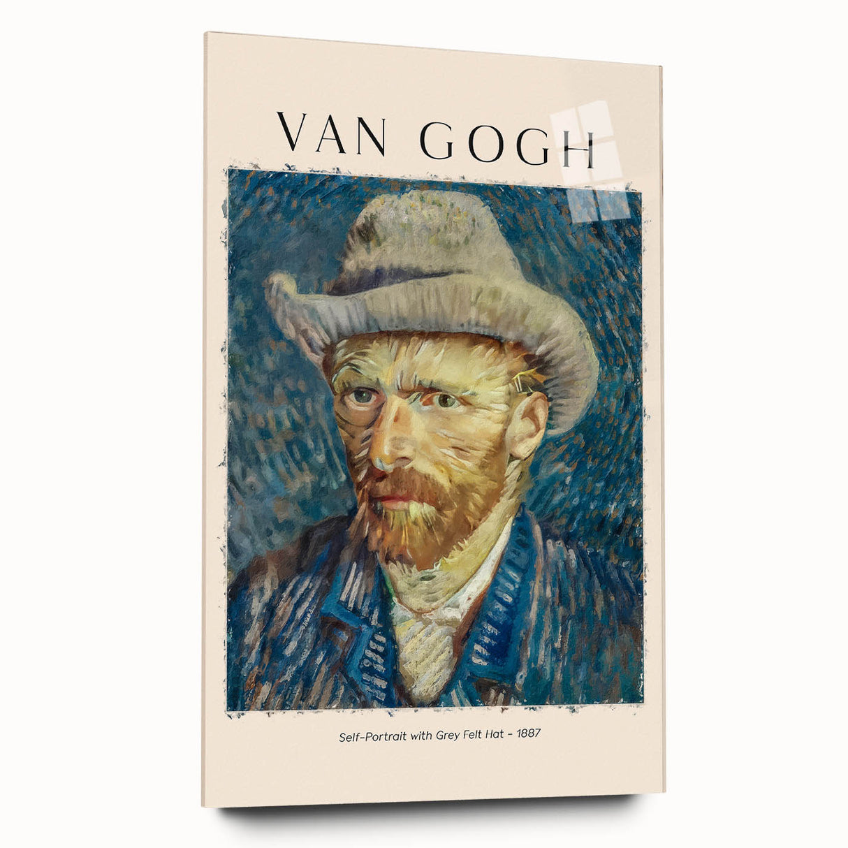 Large abstract wall art of Vincent van Gogh's style in vibrant colors on acrylic glass.
