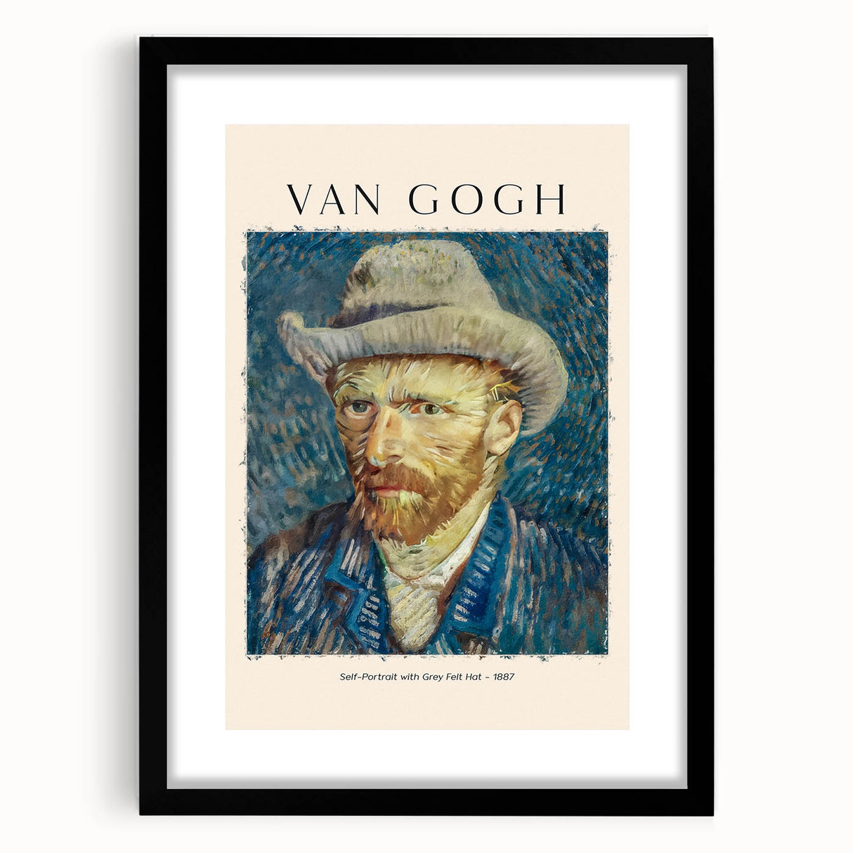 Colorful abstract art print featuring textured swirl patterns in vibrant hues, framed in black.