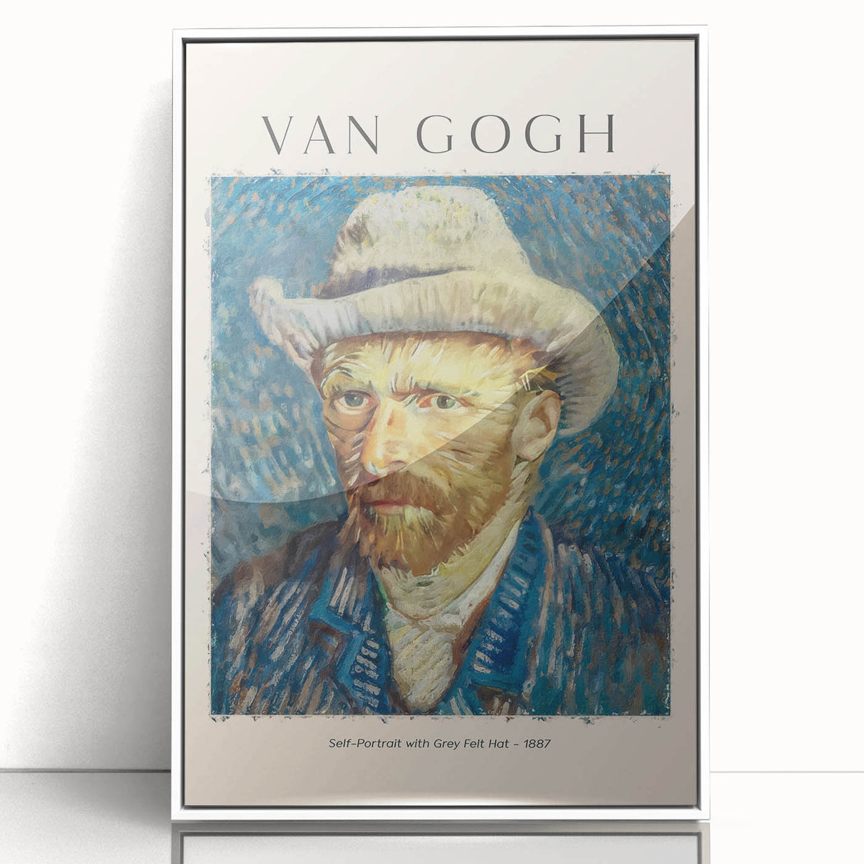 Acrylic framed print of a Van Gogh-inspired modern art design in pastel colors, ideal for nursery wall art.