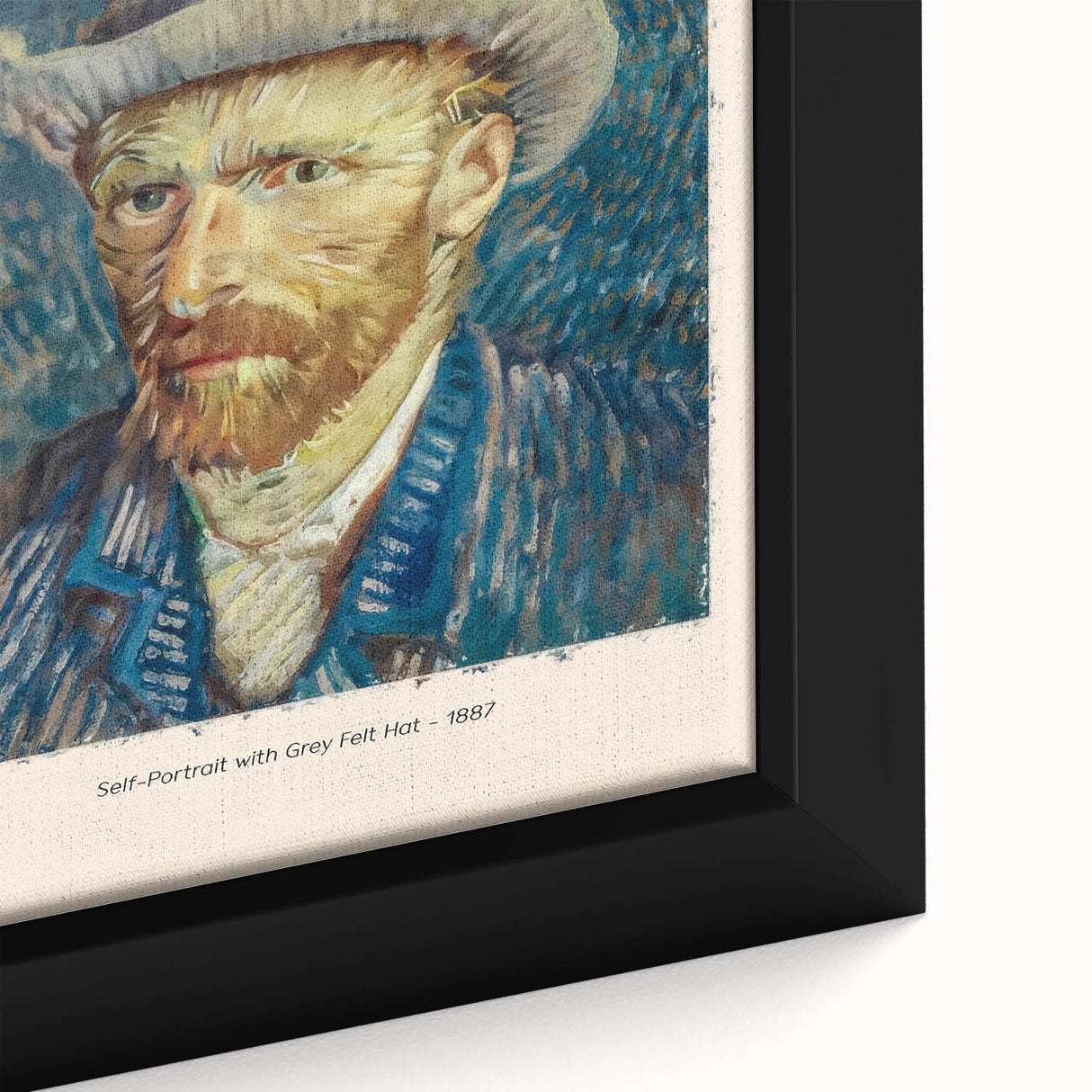 Close-up of a textured, extra large framed canvas featuring a colorful, abstract design, ideal for living room decor.