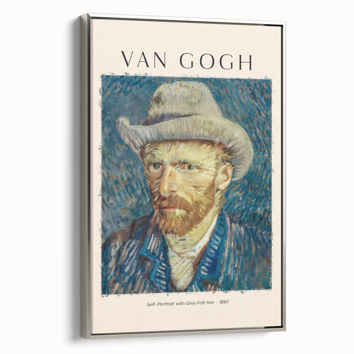 Framed canvas featuring a Vincent van Gogh landscape painting with vibrant colors.