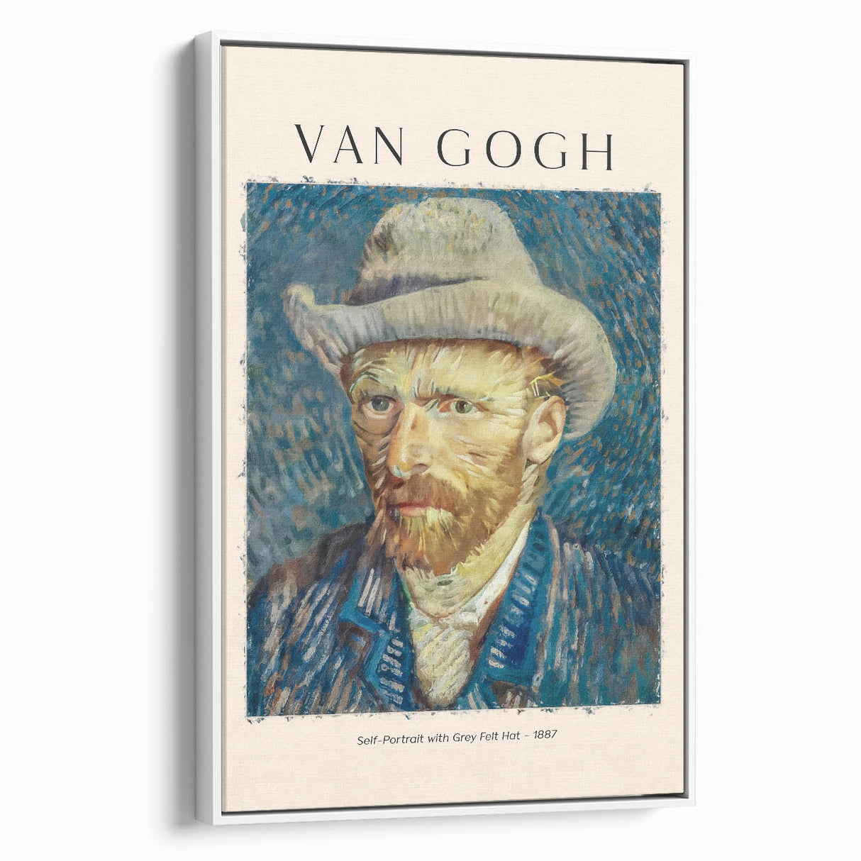 Vintage poster art of a colorful Vincent van Gogh painting on a large framed canvas, ideal for living room decor.