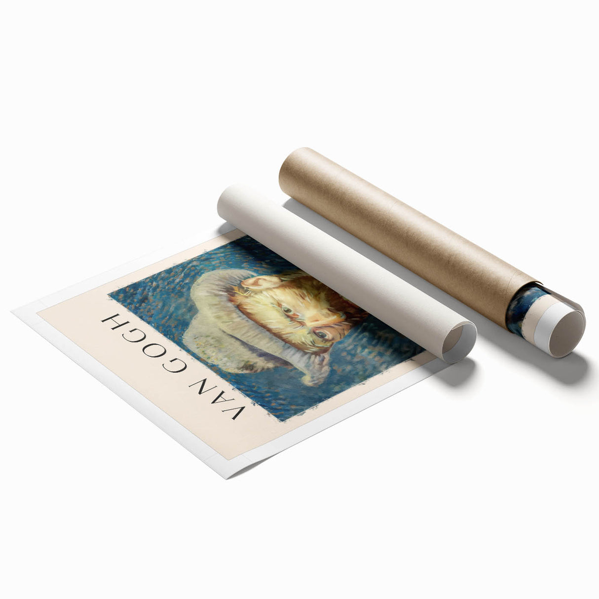 Extra large rolled print of Van Gogh-inspired floral art in vibrant colors.