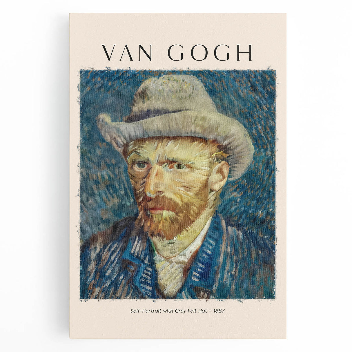 Black and white print of Vincent van Gogh's artwork on stretched canvas, ideal for kitchen wall art.