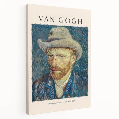 Vincent van Gogh inspired stretched canvas with vibrant blue and yellow tones, ideal for kitchen wall art.