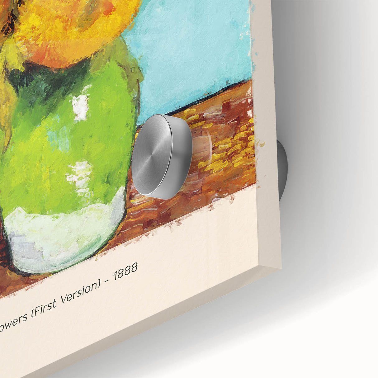 Large abstract wall art by Vincent van Gogh in vibrant blue and yellow tones on acrylic glass.