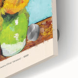 Large abstract wall art by Vincent van Gogh in vibrant blue and yellow tones on acrylic glass.