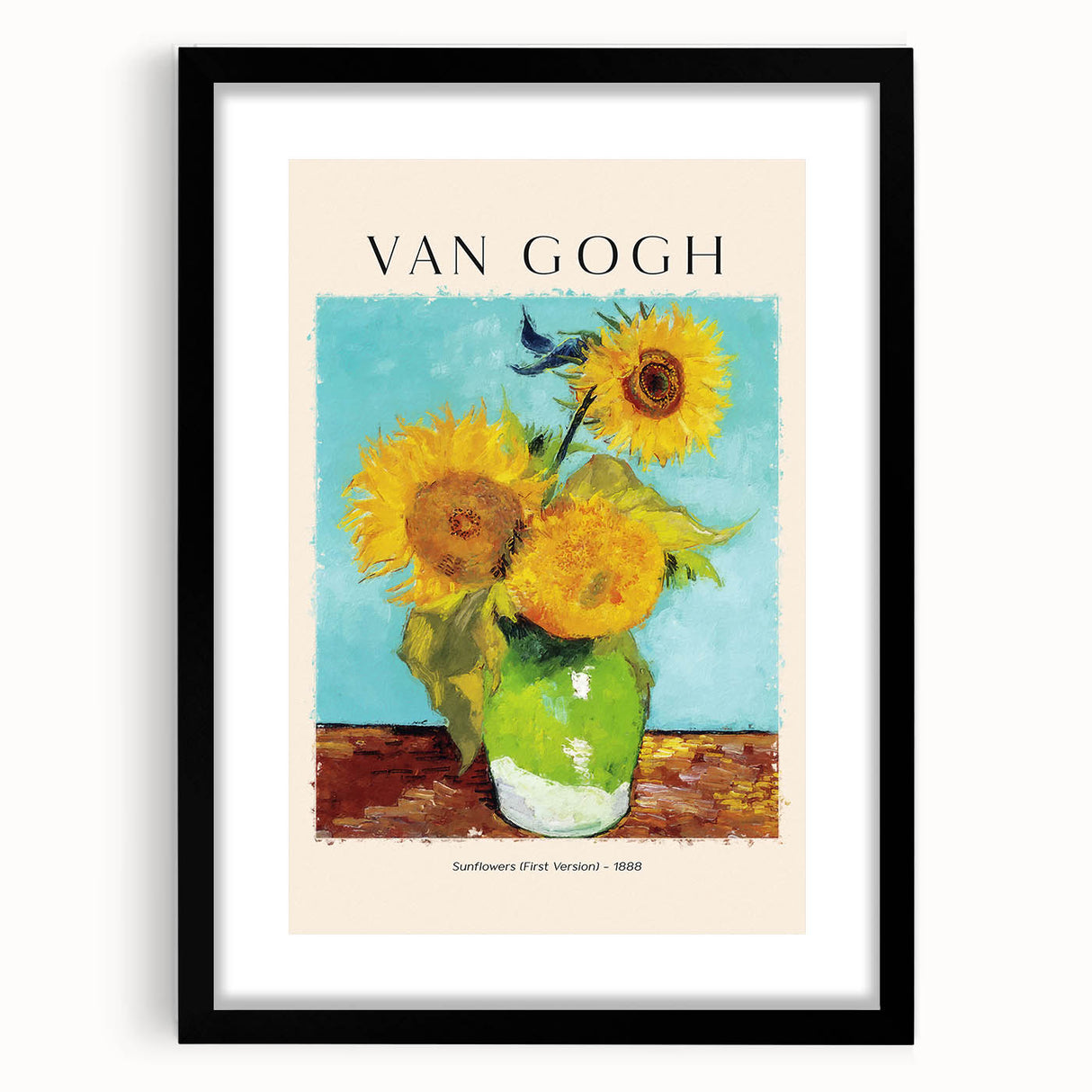 Colorful abstract art print featuring textured strokes in vibrant hues, framed in black, ideal for living room decor.