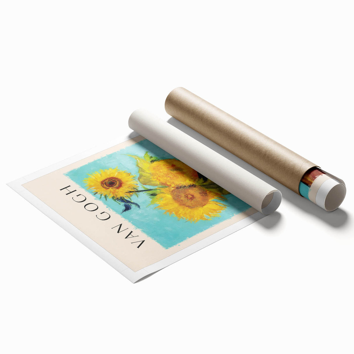 Extra large rolled print of Vincent van Gogh's floral art in vibrant hues, ideal for classy bathroom wall art.