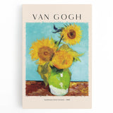 Black and white print of Vincent van Gogh's artwork on stretched canvas, suited for kitchen art.