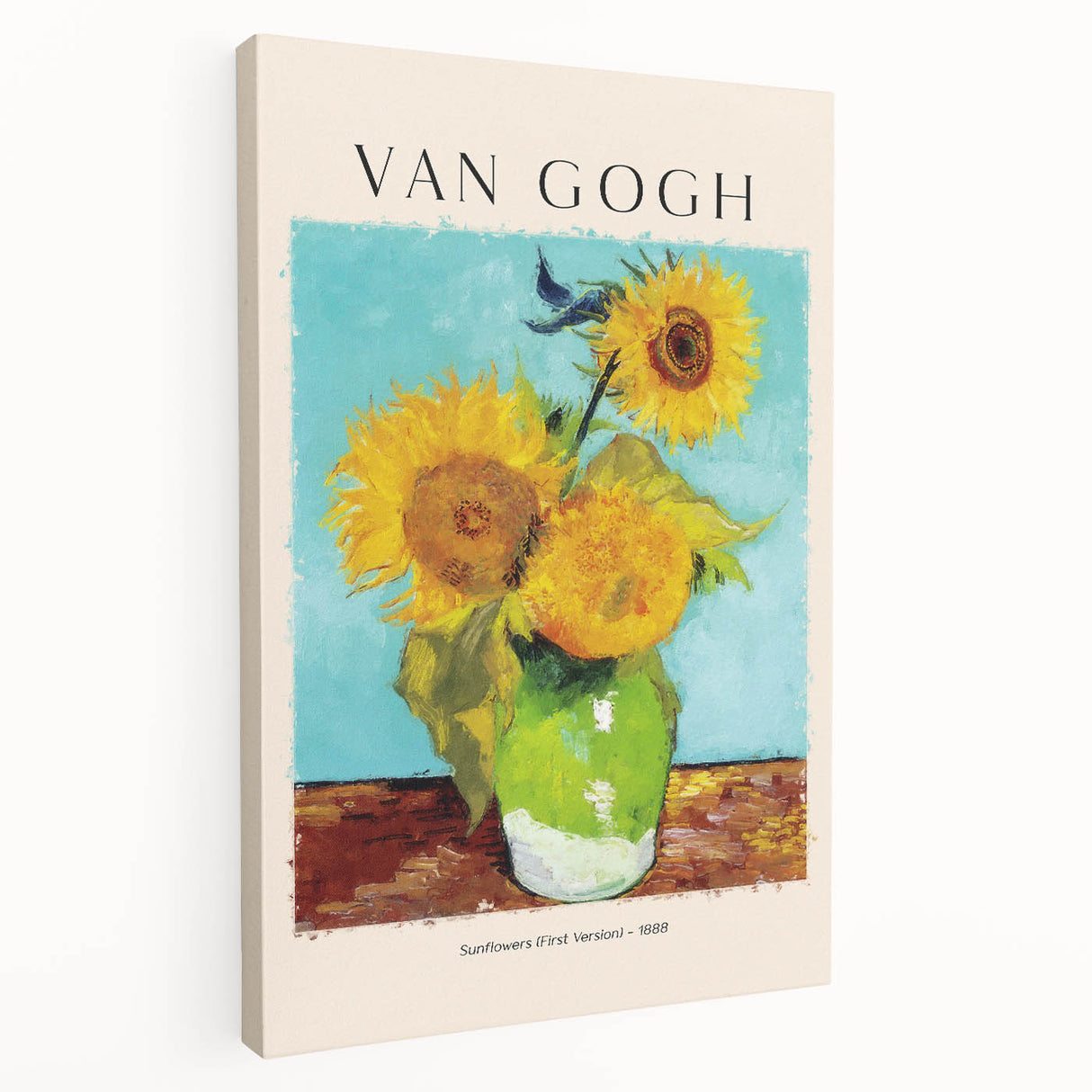 Vincent van Gogh-inspired stretched canvas featuring vivid colors and impressionist style, ideal for kitchen wall art.