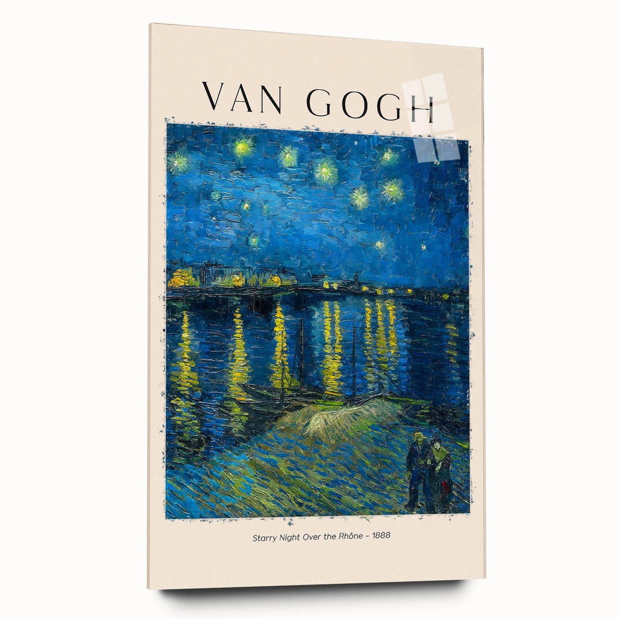 Large abstract wall art print of Vincent van Gogh’s style on acrylic glass, featuring vibrant hues.