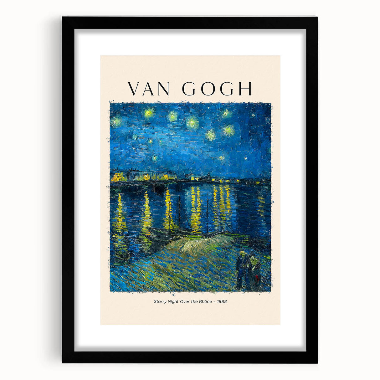 Extra large abstract art print featuring colorful, textured brushstrokes on a black framed canvas.