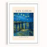 Abstract art print of swirling blues and yellows on a white framed canvas, ideal for modern bedroom or dining room decor.