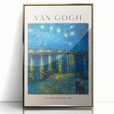 Large art print of Vincent van Gogh's painting in a gold frame, featuring vibrant colors, ideal for modern art wall decor.