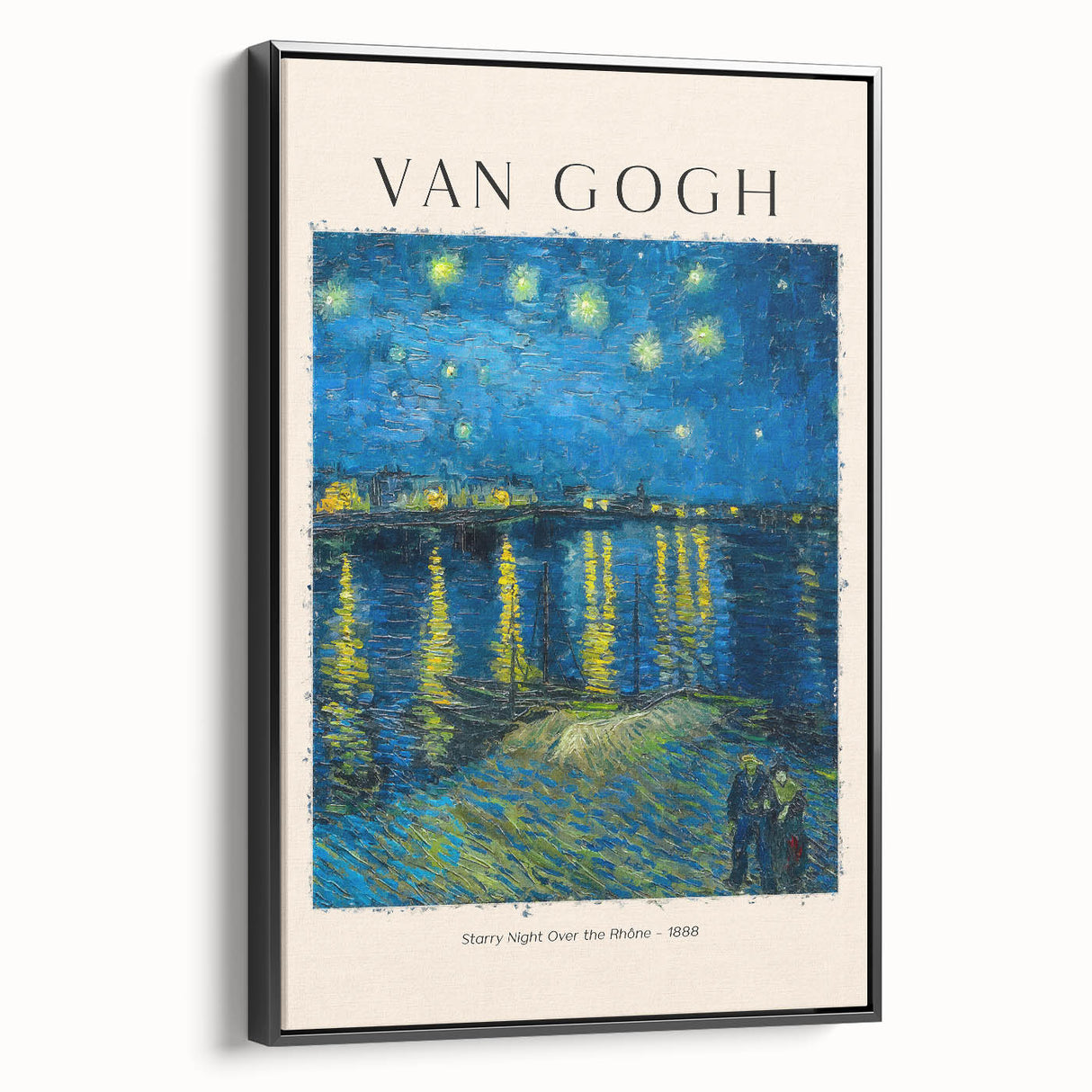 Black and white wall art featuring a vintage landscape painting on framed canvas, ideal for bedroom decor.
