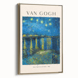 Framed canvas of a Vincent Van Gogh landscape painting in muted earth tones, ideal for bedroom wall art.