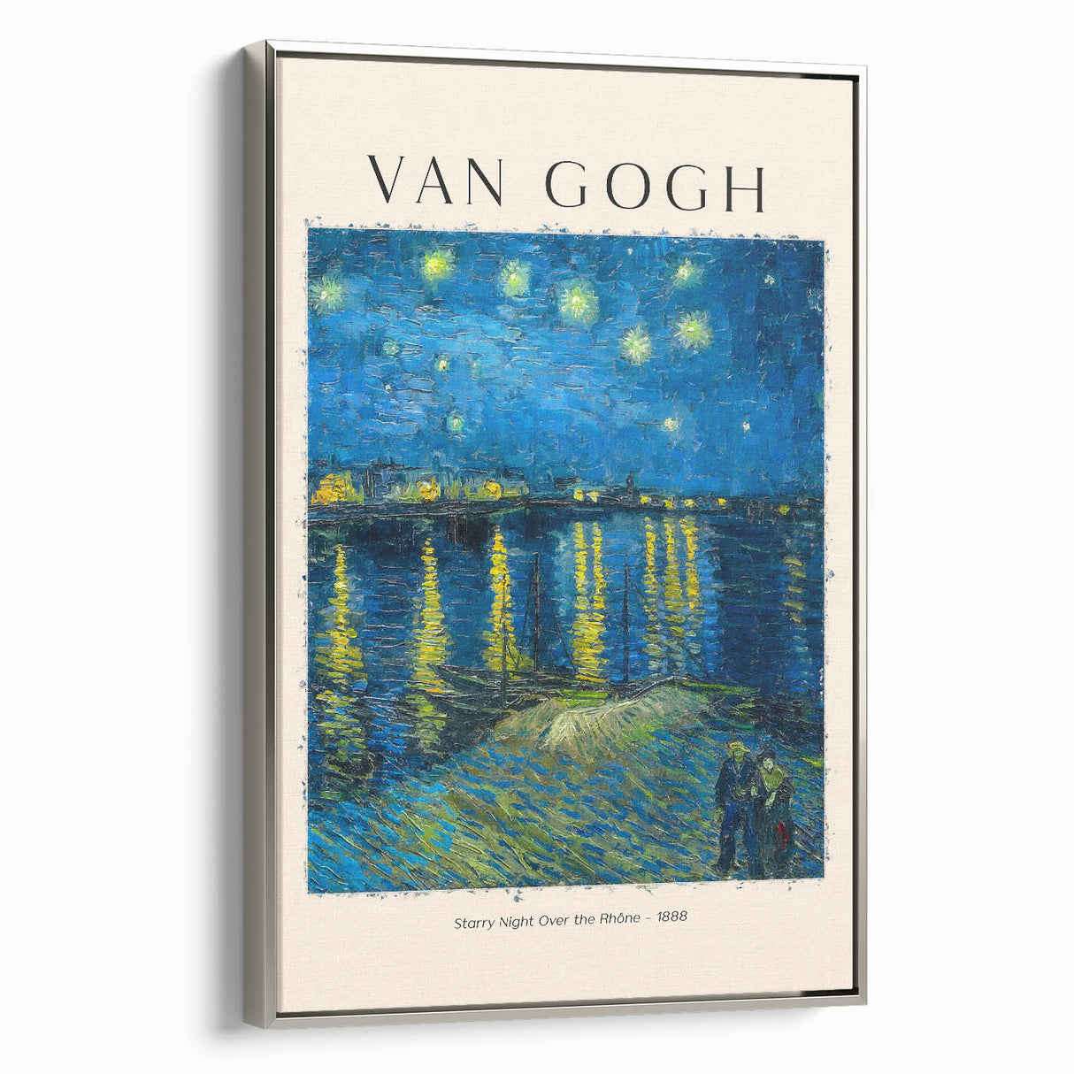 Framed canvas of a colorful Vincent van Gogh landscape painting, ideal for adding a vintage touch to any room.