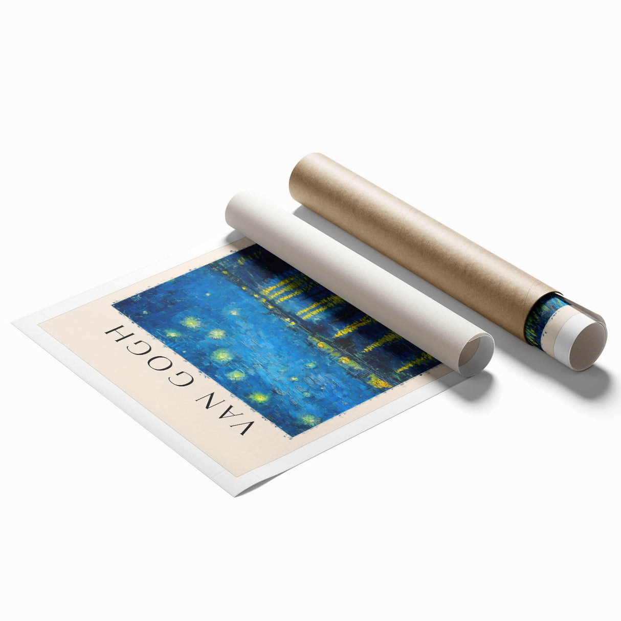 Extra large rolled print of Vincent van Gogh's floral art in vibrant colors, ideal for classy bathroom wall art.