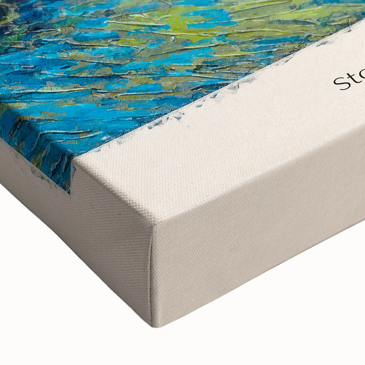 Black and white landscape painting on large canvas, featuring a serene nature scene, ideal for bedroom wall art.