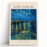 Black and white print of Vincent van Gogh's design on stretched canvas, suitable as large kitchen wall art or bedroom decor.