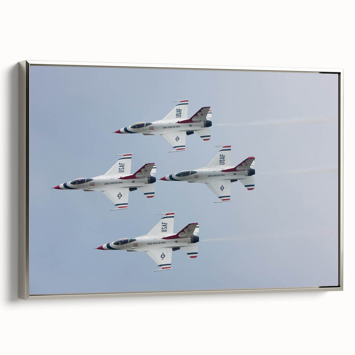 Framed canvas featuring a vintage airplane design in black with colorful accents, ideal for an office or study room.