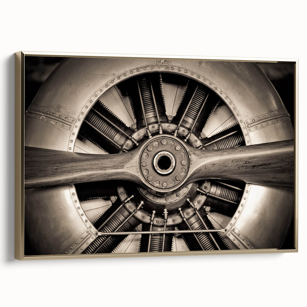 Black and white vintage airplane poster art on framed canvas, suitable for bedroom wall decor.