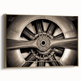 Black and white vintage airplane poster art on framed canvas, suitable for bedroom wall decor.