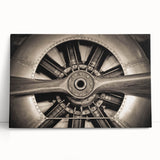 Black and white stretched canvas featuring a vintage airplane, ideal for kitchen wall art.