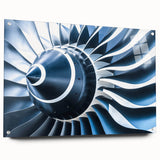 Acrylic print of a large abstract airplane design in monochrome tones, suitable for bedroom or dining room decor.