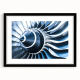 Abstract art print featuring a colorful airplane design on textured canvas, framed in black, ideal for living room decor.