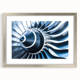 Textured art print of an abstract airplane design in muted gray and silver tones on a framed canvas.
