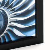 Extra large framed canvas featuring a black textured airplane design with colorful accents, ideal for living room decor.