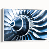 Vintage poster art of colorful airplanes on a black background, framed canvas, ideal for living room decor.