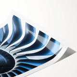 Extra large rolled print featuring a detailed aircraft design on a muted gray background.