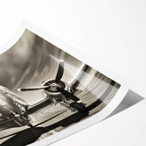 Extra large rolled print of a vintage airplane, featuring muted earth tones, ideal for classy bathroom wall art.